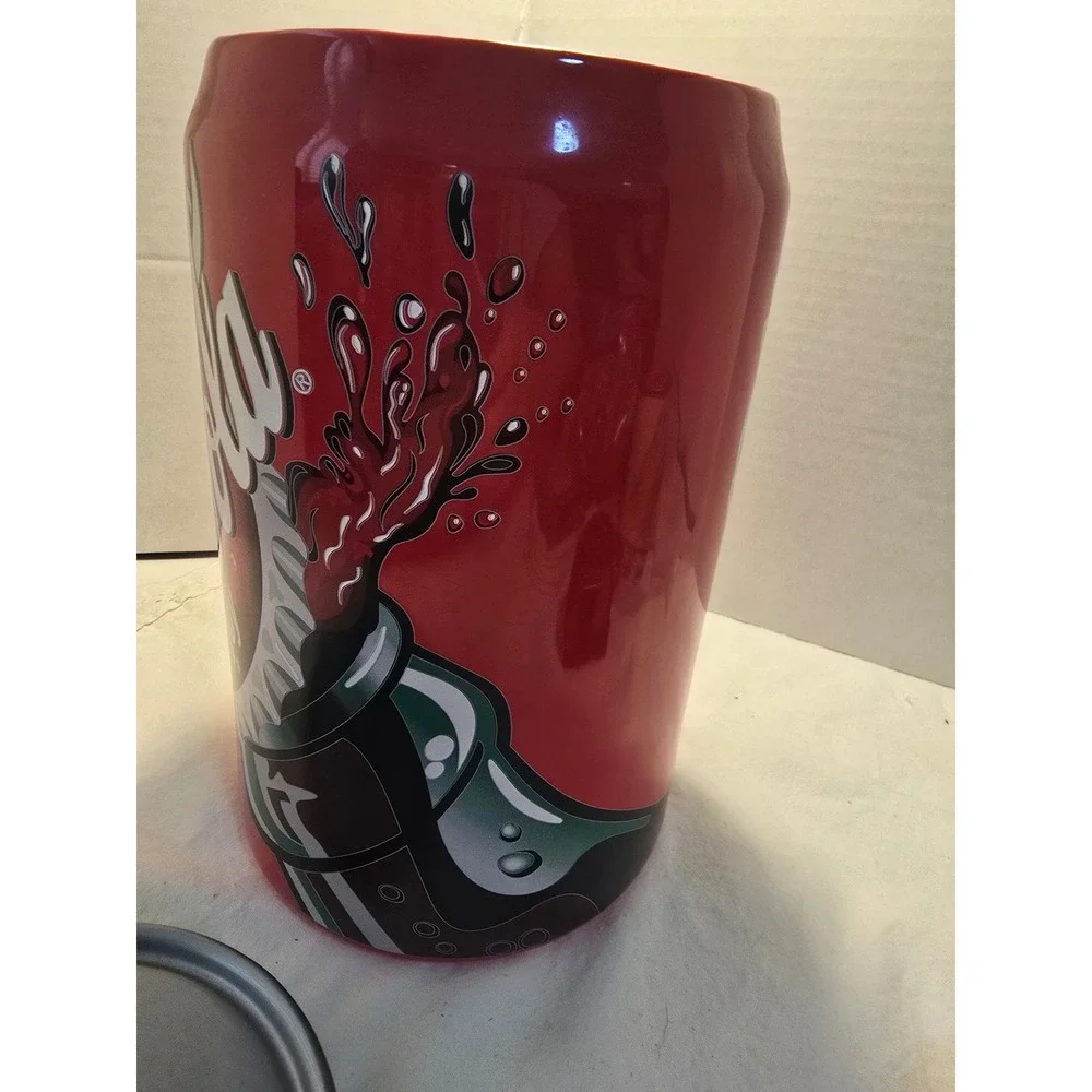 Large Gibson Coca-Cola Ceramic Cookie Jar Classic Soda Can Design Red White